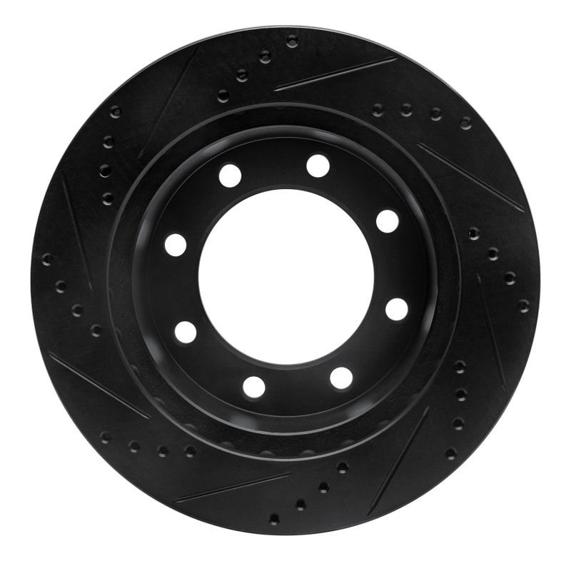 Ford F-250 Super Duty Brake Rotor (1) - Front Right - R1 Concepts - Drilled & Slotted - Black - `99-`05